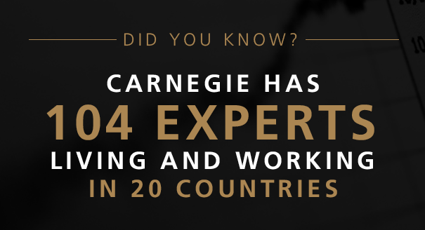 Did you know Carnegie has 104 experts living and working in 20 countries